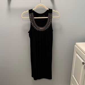 Cynthia Rowley Black Mini Dress with Silver Accents